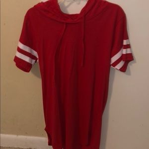 hooded short sleeve shirt